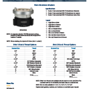 Fire Submittal Sheet- Storz Aluminum Adapters